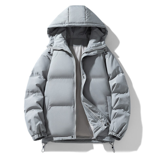Hooded Thickened Couple Cotton Coat With Solid color